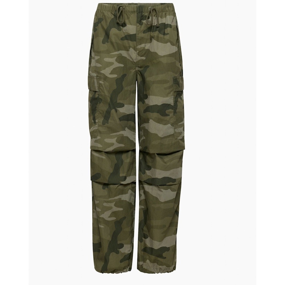 $128 Aritizia TNA Squad GREEN Cargo Parachute Pants JOGGERS Size 2XS XXS 0/00 EC